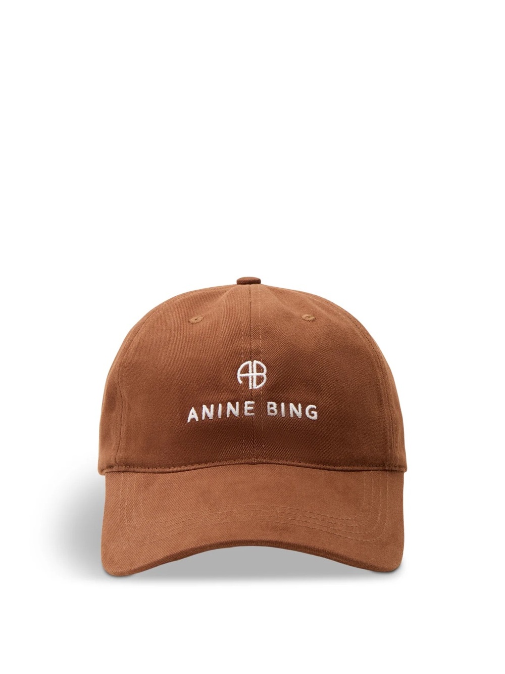 Anine Bing Jeremy Baseball Cap in Dark Camel 100% Cotton